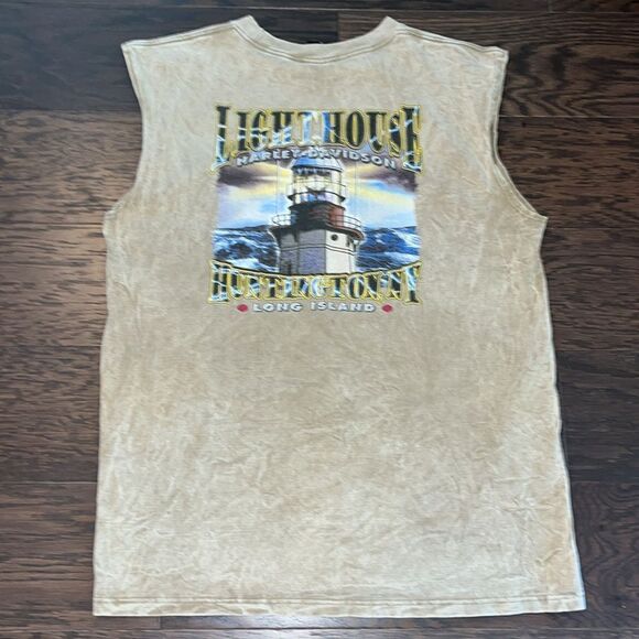 Acid Wash Sleeveless Harley-Davidson HD Casual Easy Rider Pocket Tank T Shirt - Picture 1 of 6